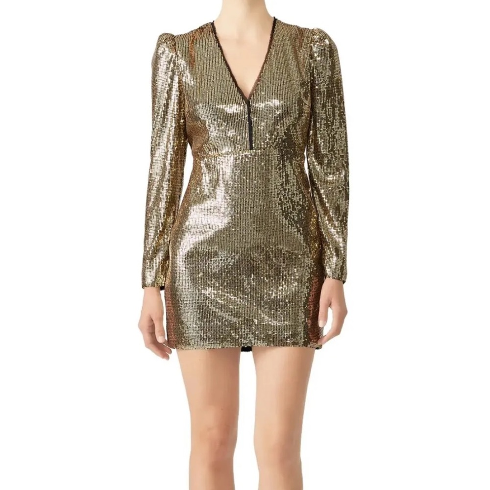 Rebecca Minkoff Gold Sequin Sydney Dress Size‎ 00